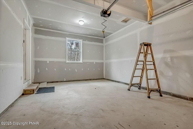 spare room featuring unfinished concrete floors