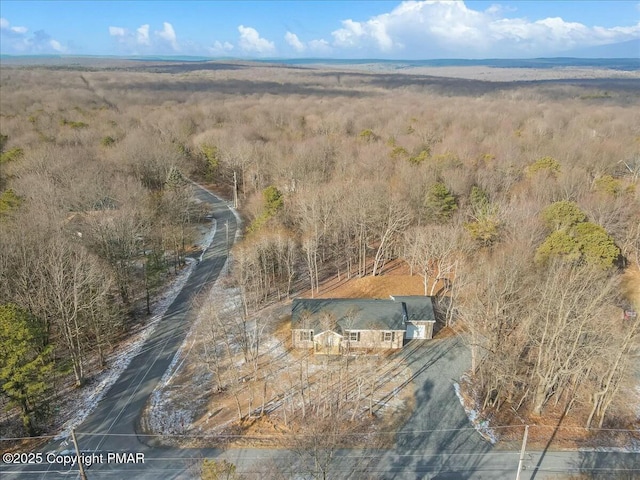 aerial view with a rural view