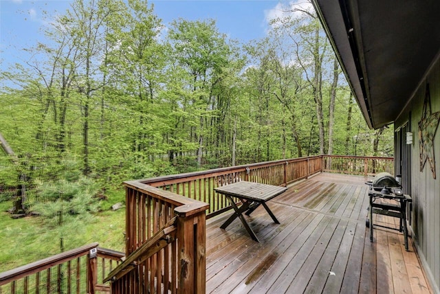 3207 Green Meadow Cir, Pocono Pines, PA 18350 - wooden deck with a view of trees