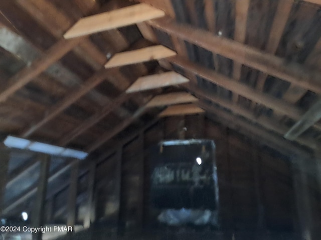 view of unfinished attic