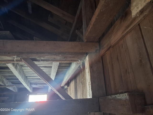 interior details with beamed ceiling