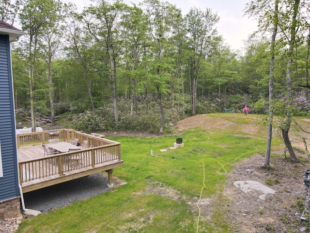 109 Forest Lake Dr, Jim Thorpe, PA 18229 - view of green lawn with a wooden deck