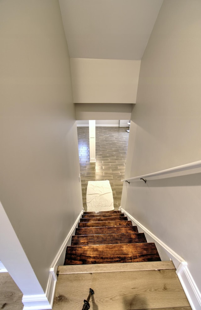 109 Forest Lake Dr, Jim Thorpe, PA 18229 - staircase with baseboards and wood finished floors