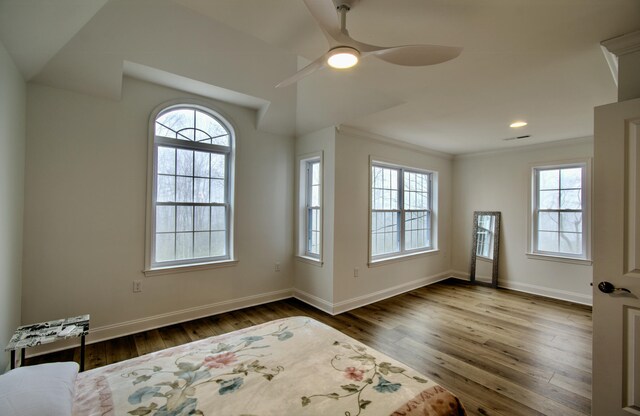 109 Forest Lake Dr, Jim Thorpe, PA 18229 - entrance foyer with healthy amount of natural light, dark wood-style floors, crown molding, and ceiling fan