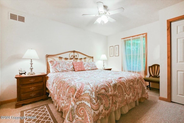 277 Packanack Dr, Clifton Township, PA 18424 - bedroom featuring light carpet, baseboards, and ceiling fan