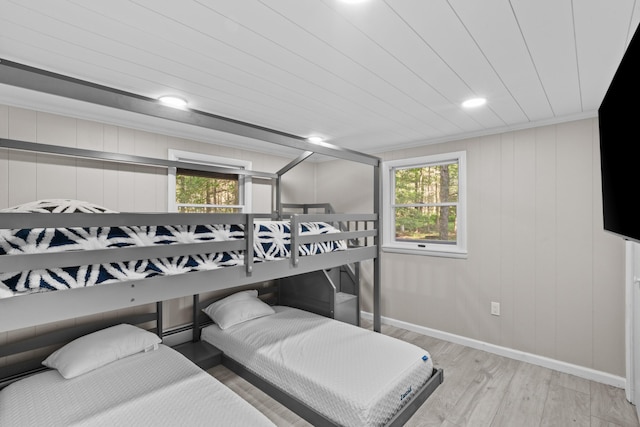 371 Echo Lake Rd, Tobyhanna, PA 18466 - bedroom featuring multiple windows, wood finished floors, and recessed lighting