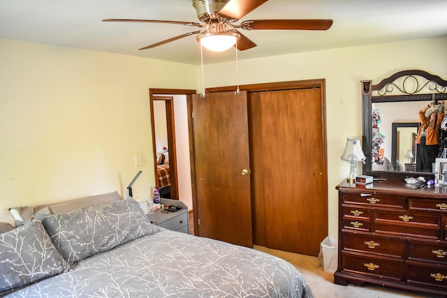 8044 Promontory Dr, White Haven, PA 18661 - bedroom featuring carpet, a closet, and ceiling fan