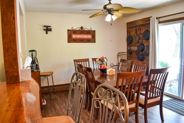 8044 Promontory Dr, White Haven, PA 18661 - dining room featuring healthy amount of natural light, wood finished floors, and a ceiling fan