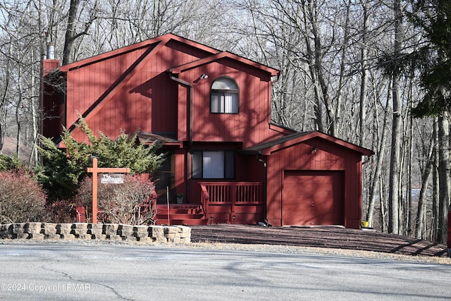 view of front property with a garage