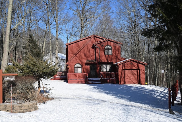 rustic home with a garage