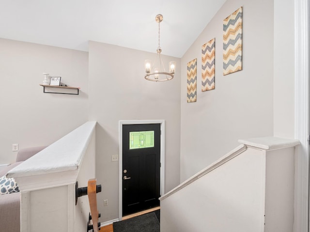 1533 Black Birch Way, Tobyhanna, PA 18466 - foyer with a chandelier and vaulted ceiling
