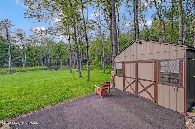 exterior space with an outdoor structure