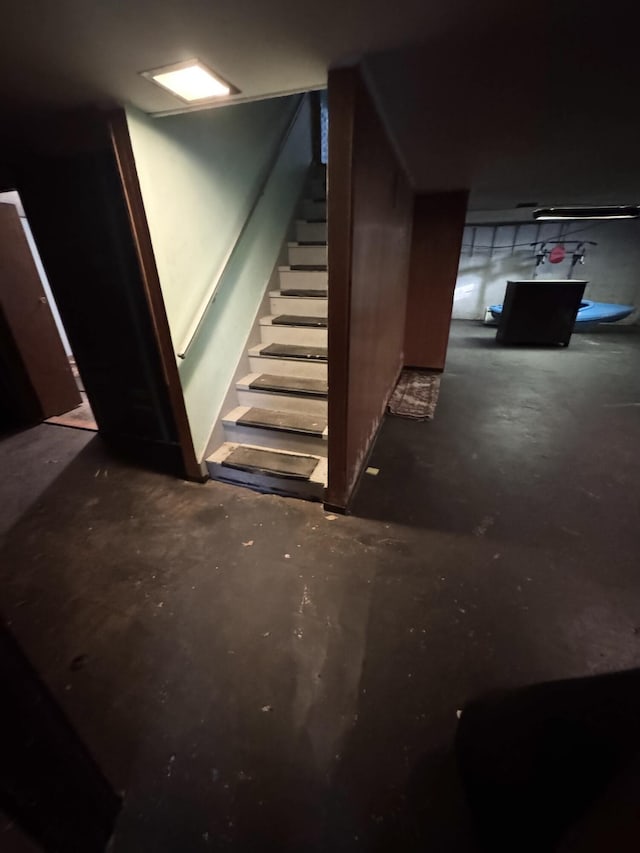 below grade area featuring stairway