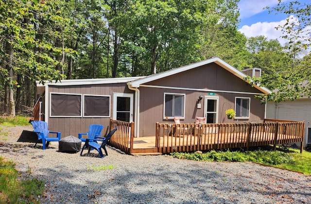 457 Maxatawny Dr, Pocono Lake, PA 18347 - rear view of house with a deck