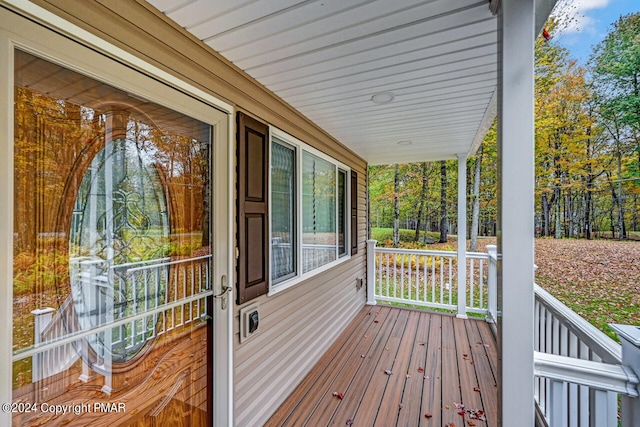 deck featuring covered porch