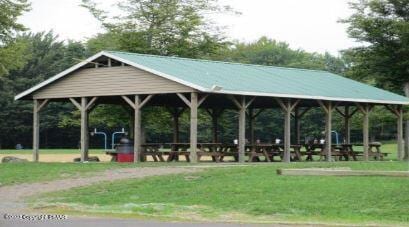 view of community featuring a lawn and a gazebo