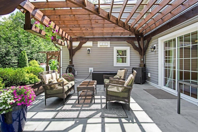 262 Marilou Ln, Bartonsville, PA 18321 - view of patio featuring an outdoor living space and a pergola