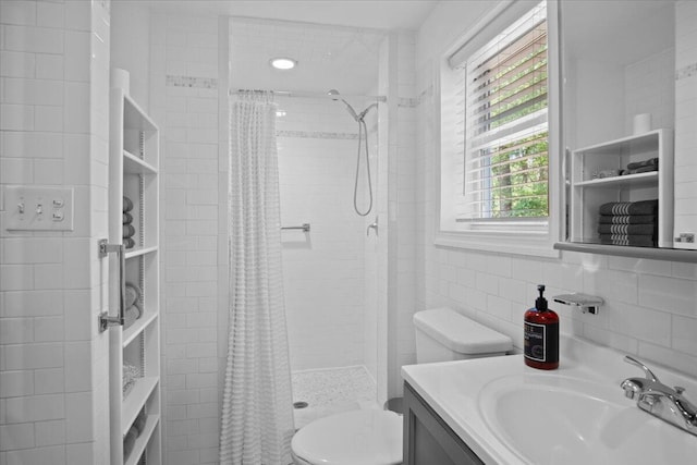 262 Marilou Ln, Bartonsville, PA 18321 - full bathroom featuring tile walls, a shower stall, and vanity