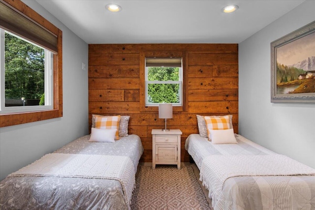 262 Marilou Ln, Bartonsville, PA 18321 - bedroom with wood walls and recessed lighting