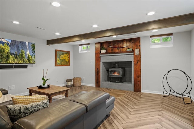 262 Marilou Ln, Bartonsville, PA 18321 - living area with recessed lighting and beam ceiling