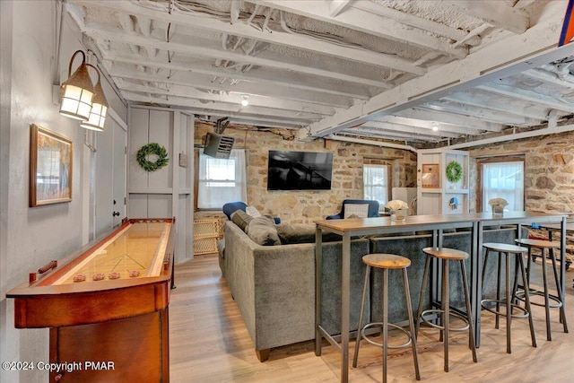 interior space featuring light wood-type flooring