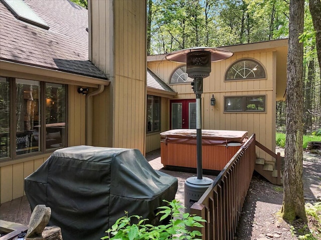 171 Flintlock Trl, Pocono Pines, PA 18350 - view of patio / terrace featuring a hot tub and area for grilling