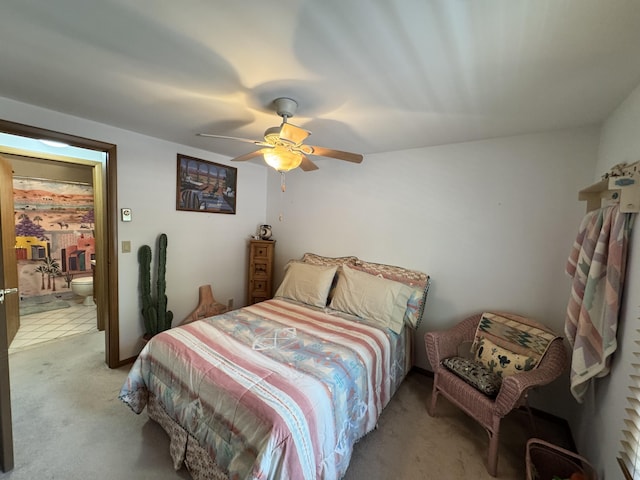 338 Tower Rd, Albrightsville, PA 18210 - bedroom with light colored carpet and ceiling fan