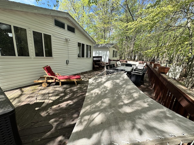 338 Tower Rd, Albrightsville, PA 18210 - wooden deck with central air condition unit