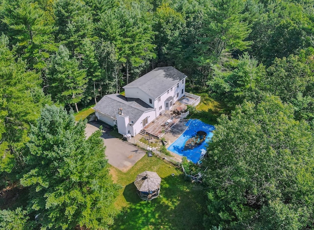 1219 Sherwood Forest Rd, Stroudsburg, PA 18360 - birds eye view of property with a forest view