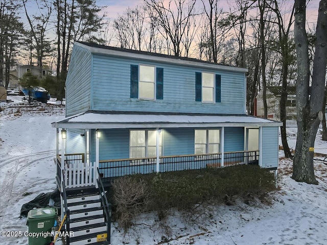 view of front of home with covered porch