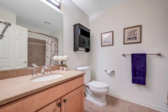 1218 Clymer Ln, Pocono Pines, PA 18350 - full bathroom featuring vanity, tile patterned floors, and a shower with shower curtain