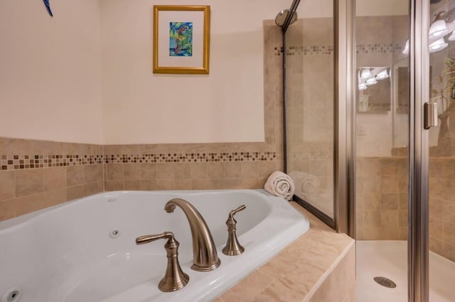 1218 Clymer Ln, Pocono Pines, PA 18350 - bathroom featuring a stall shower and a whirlpool tub