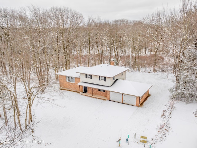 view of snowy aerial view