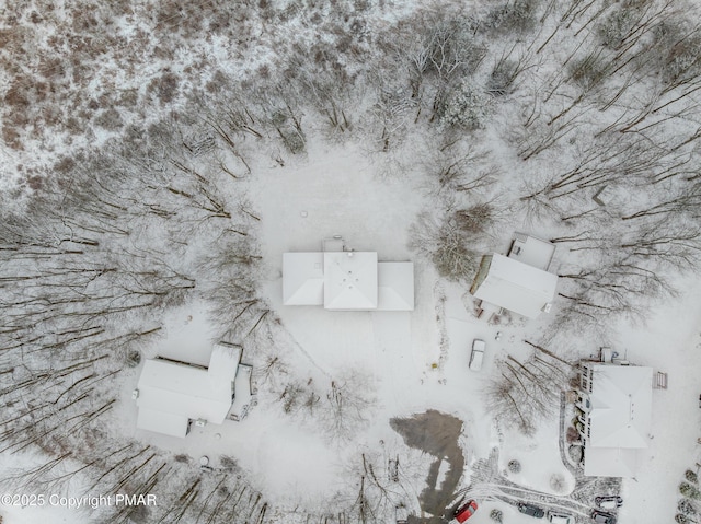 view of snowy aerial view