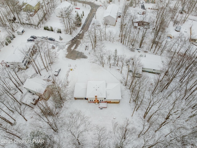 view of snowy aerial view