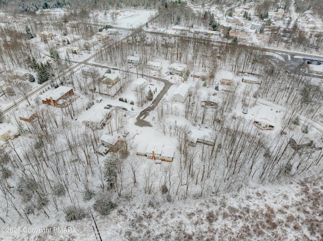 view of snowy aerial view