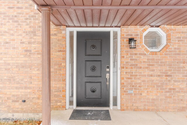 3011 Minqua Cir, Tobyhanna, PA 18466 - doorway to property with brick siding