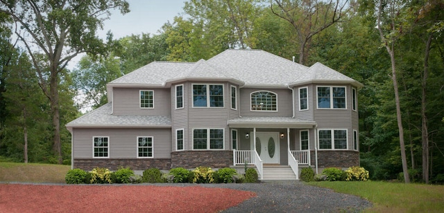 130 Sugar Hill Rd, Saylorsburg, PA 18353 - view of front of home with roof with shingles and stone siding