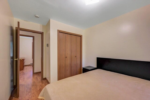 295 Wyomissing Dr, Pocono Lake, PA 18347 - bedroom with light wood finished floors and a closet
