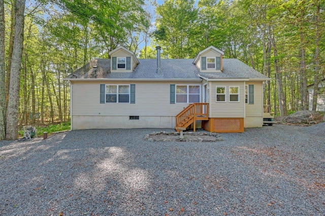 295 Wyomissing Dr, Pocono Lake, PA 18347 - view of front facade featuring crawl space and roof with shingles