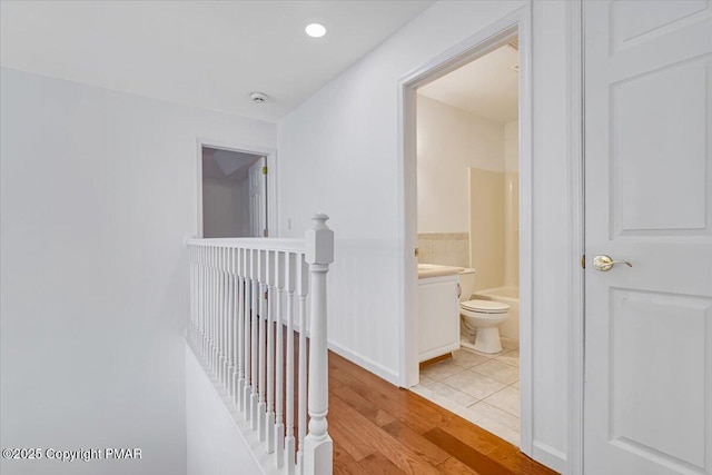 hall featuring light wood-type flooring