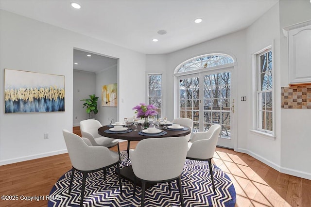 dining area featuring hardwood / wood-style flooring