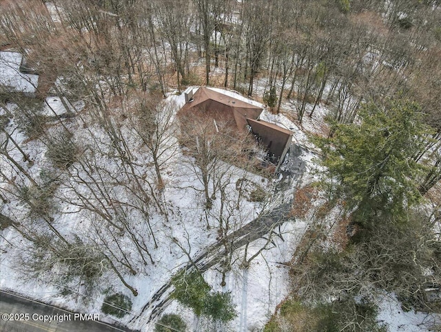 view of snowy aerial view