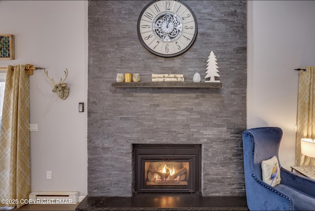 3126 Snowden Dr, Bushkill, PA 18324 - detailed view of a glass covered fireplace