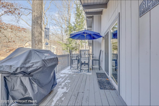 3126 Snowden Dr, Bushkill, PA 18324 - wooden terrace featuring area for grilling