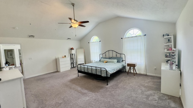 2292 Bismark Rd, Blakeslee, PA 18610 - bedroom featuring lofted ceiling, light colored carpet, and ceiling fan