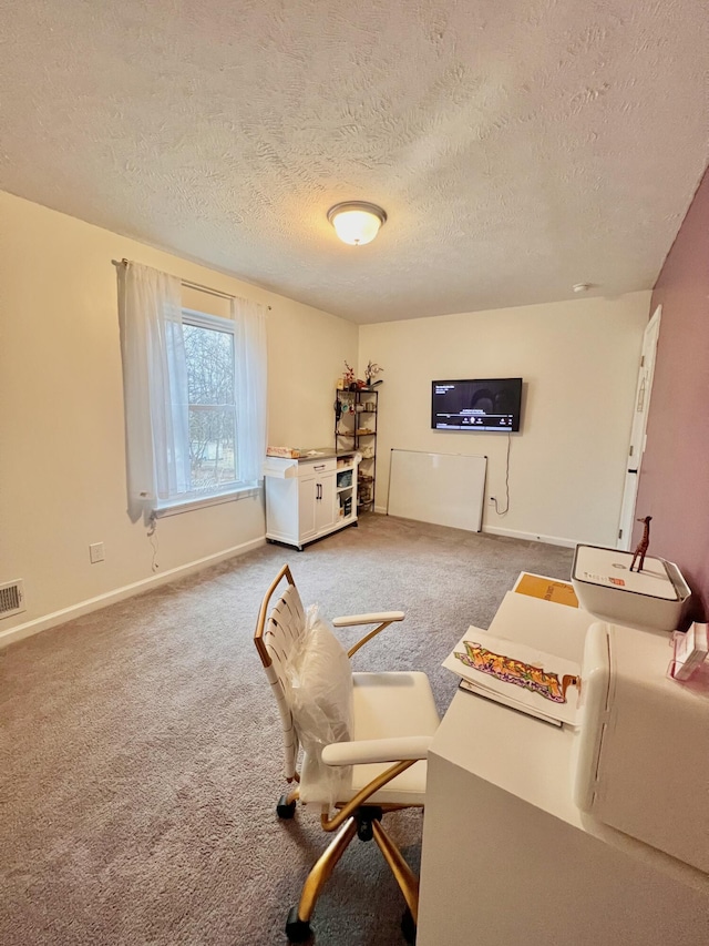 2292 Bismark Rd, Blakeslee, PA 18610 - living area with a textured ceiling, light carpet, and baseboards