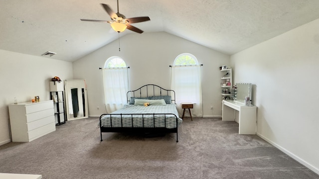 2292 Bismark Rd, Blakeslee, PA 18610 - bedroom featuring vaulted ceiling, carpet flooring, a ceiling fan, and baseboards