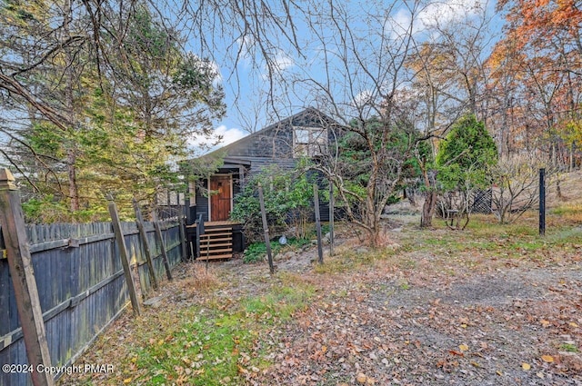 view of yard with fence