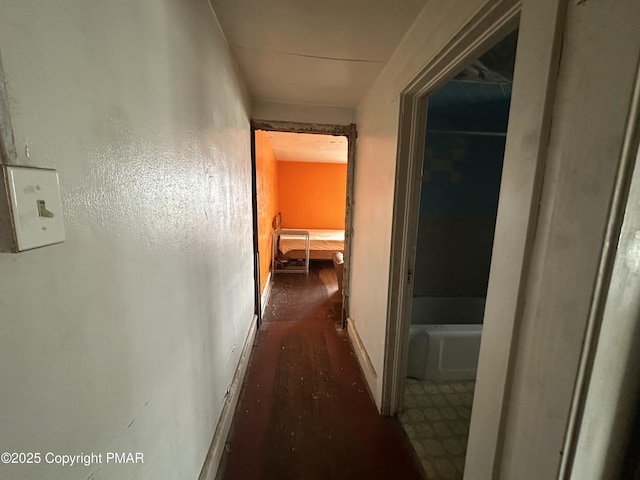 301 Tedrick St, Pittston, PA 18640 - hall with baseboards and wood finished floors